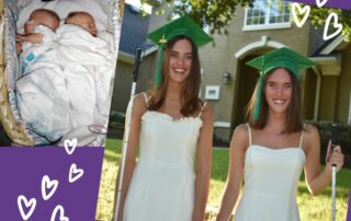 Lyssy Twins as babies and graduating