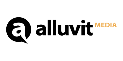 black and orange Alluvit Media logo