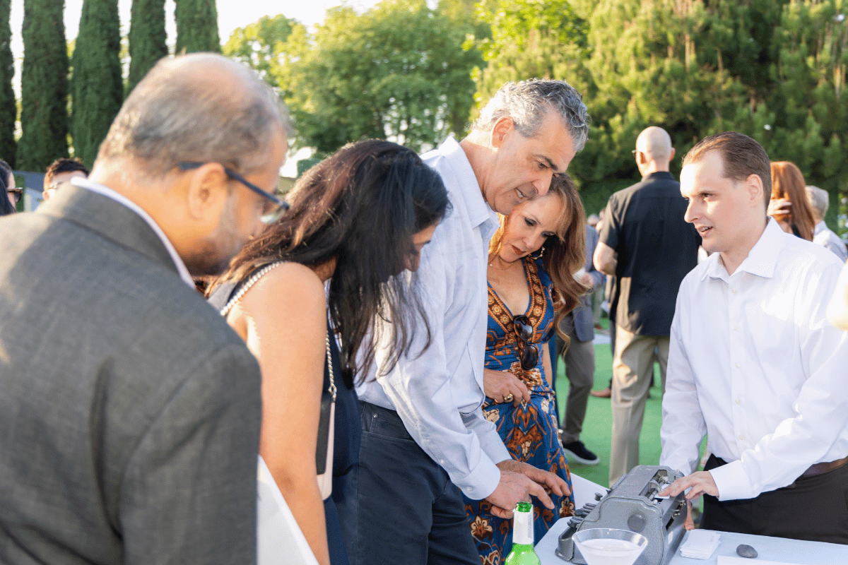 Several people trying the brailler
